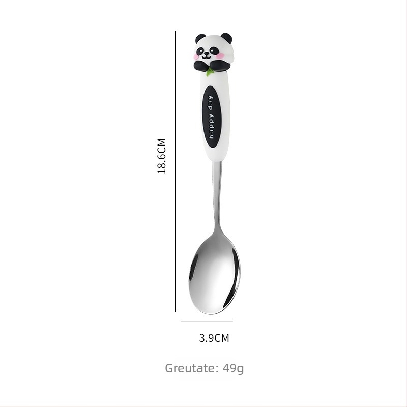 Lingură pentru copii, desen animat model, stil drăguț (Material: oțel inoxidabil 304; Potrivire: copii; Model: desene animate; Stil: drăguț; Personalizare disponibilă)