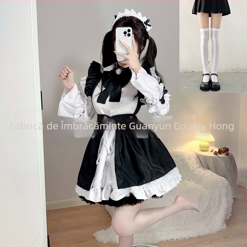 Rochie de menajeră Lolita gotică pentru cosplay — poliester, conținut 50–70%, primăvara 2024, potrivită pentru jocuri, anime și RPG