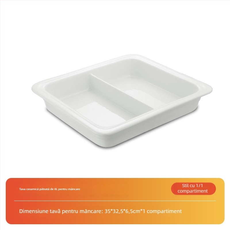 Farfurie adâncă ceramică, pătrată, culoare solidă, stil modern, suprafață glazurată