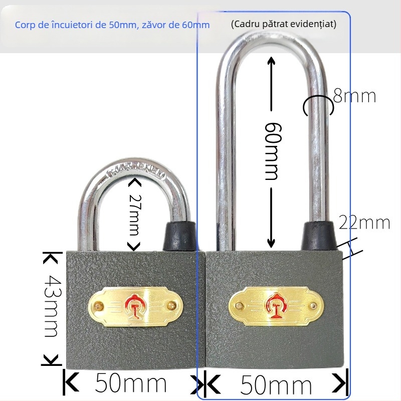 Lacăt de securitate pentru cutia de semnalizare feroviară, construcție din fier, model 32/35/50, brand New Energy, stil modern minimalist