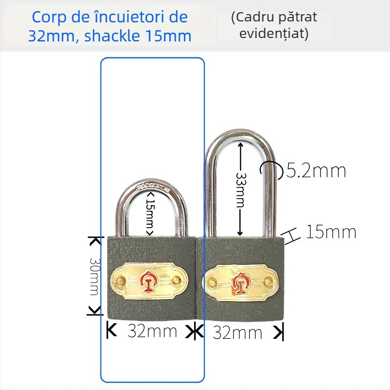 Lacăt de securitate pentru cutia de semnalizare feroviară, construcție din fier, model 32/35/50, brand New Energy, stil modern minimalist