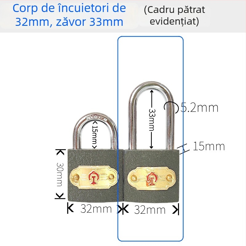 Lacăt de securitate pentru cutia de semnalizare feroviară, construcție din fier, model 32/35/50, brand New Energy, stil modern minimalist