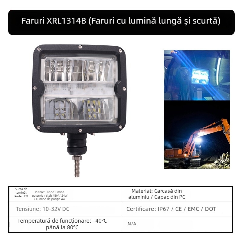 XRLL Colecția Lumină de Lucru LED 60W pentru stivatoare, vehicule off-road și excavatoare (DC 10-80V, -40°C până la 80°C, 50.000 ore)