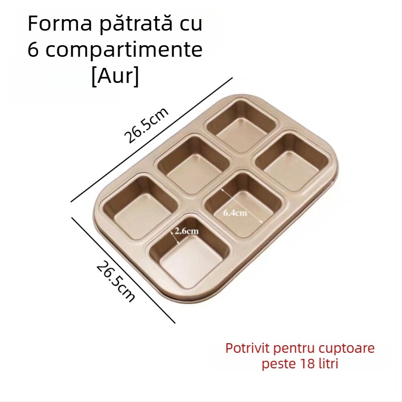 Formă pătrată de copt, antiaderentă, pentru pâine, chec, chifle de burger și brownie