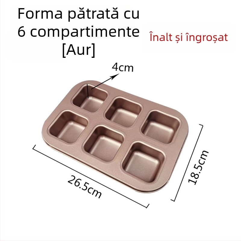 Formă pătrată de copt, antiaderentă, pentru pâine, chec, chifle de burger și brownie