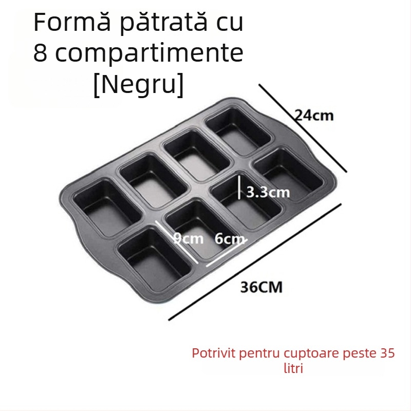 Formă pătrată de copt, antiaderentă, pentru pâine, chec, chifle de burger și brownie