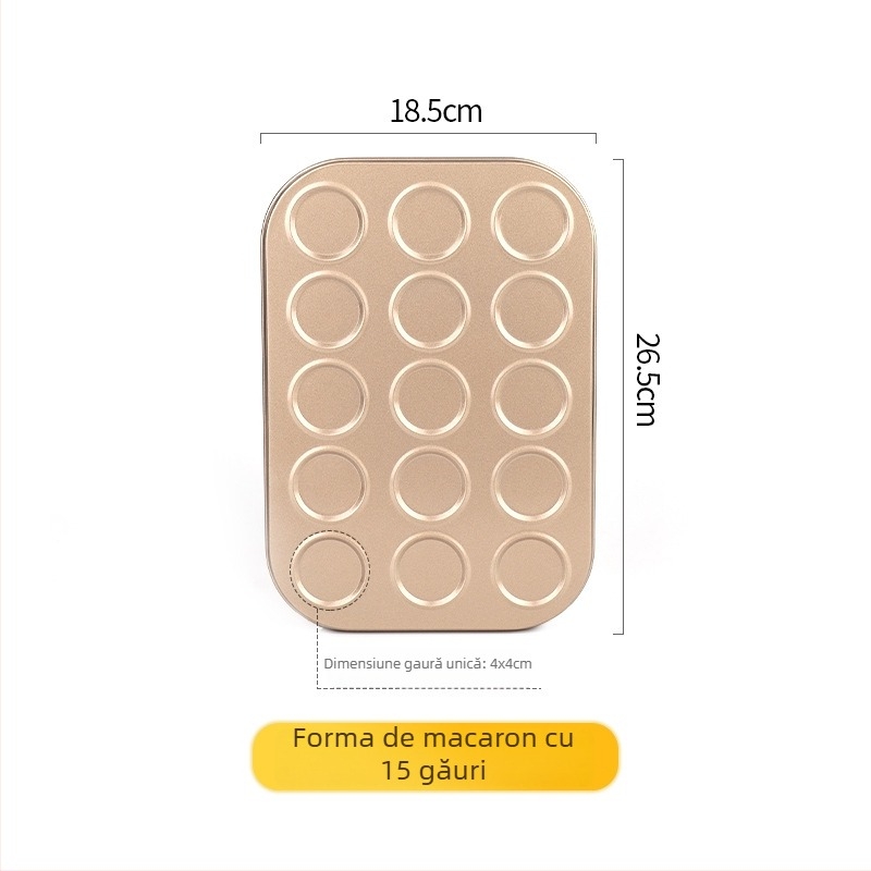 Formă pentru biscuiți Gu Yi Macarons – oțel-carbon, rotundă, 30 bucăți