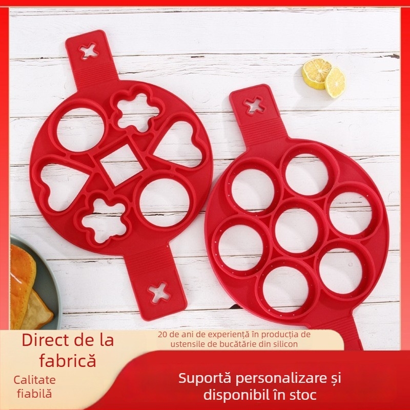 Formă din silicon pentru omletă cu șapte găuri – unealtă de bucătărie de acasă, multi-funcțională pentru coacere DIY