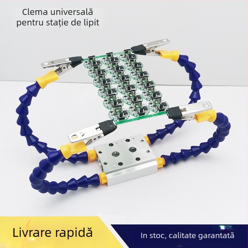 Suport de sudură pentru stația de lipit – braț din aliaj de aluminiu pentru accesorii pentru modele de avioane și unealtă universală de întreținere a plăcilor de circuite