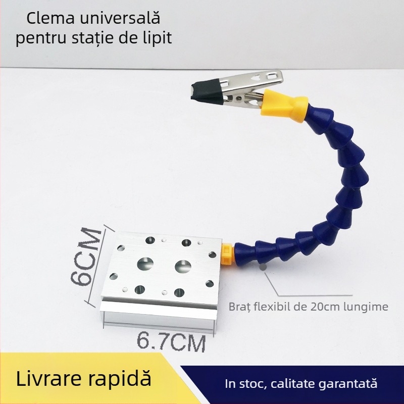 Suport de sudură pentru stația de lipit – braț din aliaj de aluminiu pentru accesorii pentru modele de avioane și unealtă universală de întreținere a plăcilor de circuite