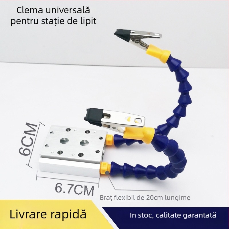 Suport de sudură pentru stația de lipit – braț din aliaj de aluminiu pentru accesorii pentru modele de avioane și unealtă universală de întreținere a plăcilor de circuite