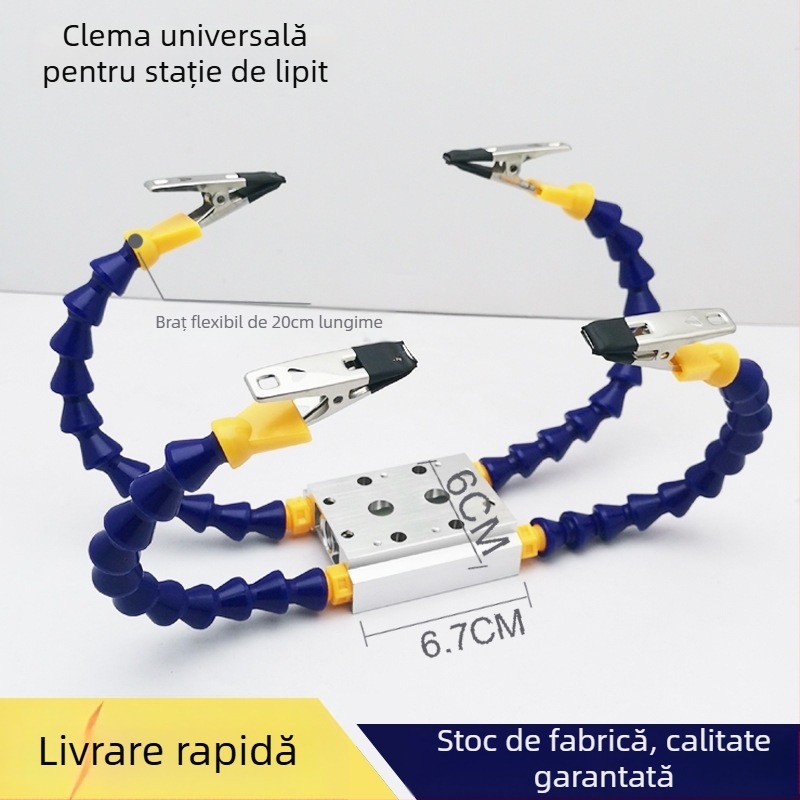 Suport de sudură pentru stația de lipit – braț din aliaj de aluminiu pentru accesorii pentru modele de avioane și unealtă universală de întreținere a plăcilor de circuite