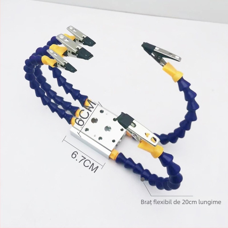 Suport de sudură pentru stația de lipit – braț din aliaj de aluminiu pentru accesorii pentru modele de avioane și unealtă universală de întreținere a plăcilor de circuite