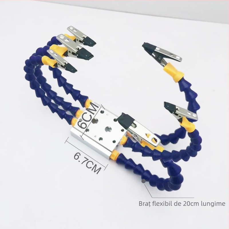 Suport de sudură pentru stația de lipit – braț din aliaj de aluminiu pentru accesorii pentru modele de avioane și unealtă universală de întreținere a plăcilor de circuite