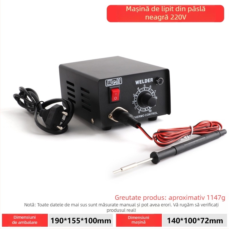 Mașină mini de sudură a cerii pentru bijuterii, cu temperatură de sudură reglabilă și funcționare cu pedala — Brand: Win Win; Tensiune de intrare: Altă; Formă de alimentare: Altă; Dimensiune totală: Altă.