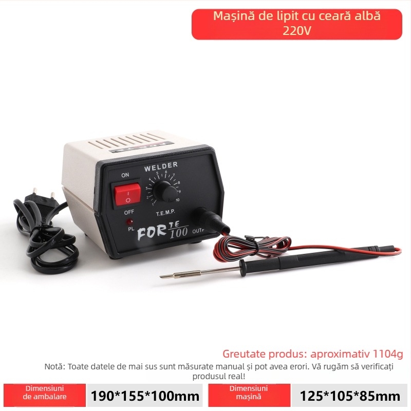 Mașină mini de sudură a cerii pentru bijuterii, cu temperatură de sudură reglabilă și funcționare cu pedala — Brand: Win Win; Tensiune de intrare: Altă; Formă de alimentare: Altă; Dimensiune totală: Altă.