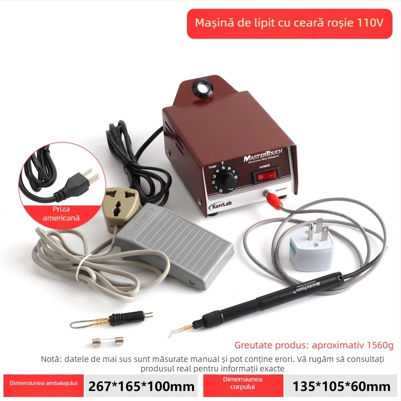 Mașină mini de sudură a cerii pentru bijuterii, cu temperatură de sudură reglabilă și funcționare cu pedala — Brand: Win Win; Tensiune de intrare: Altă; Formă de alimentare: Altă; Dimensiune totală: Altă.