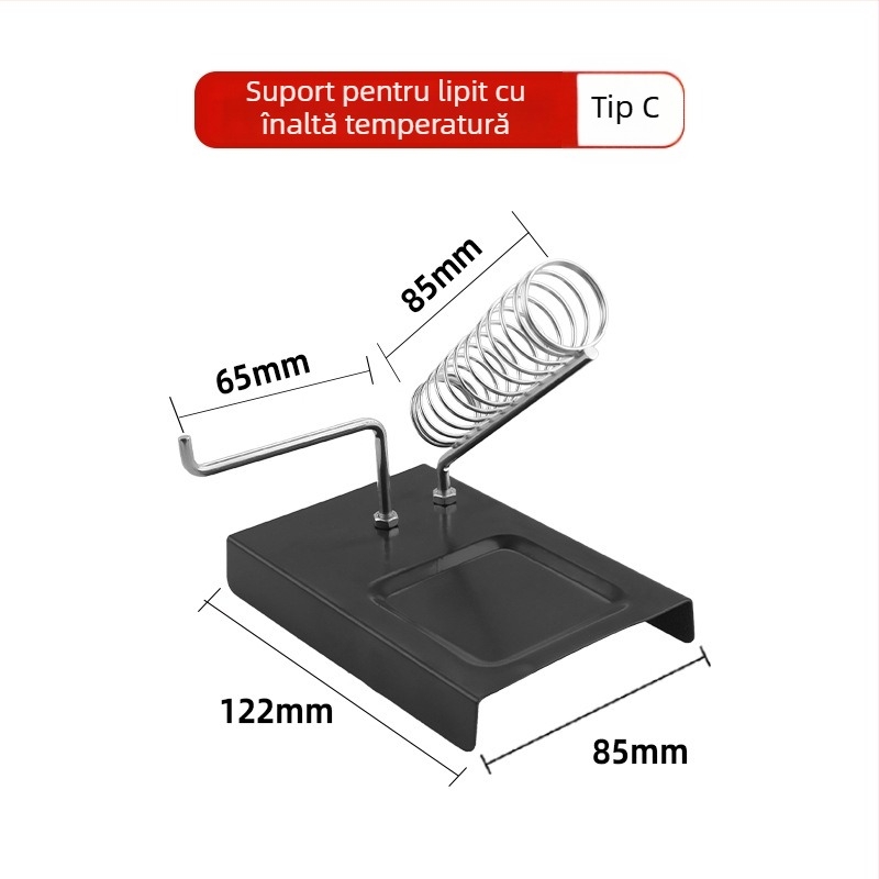 Suport metalic pentru fier de lipit cu gaură Ø33 mm și canelură de 85 mm – Mingmen Welder