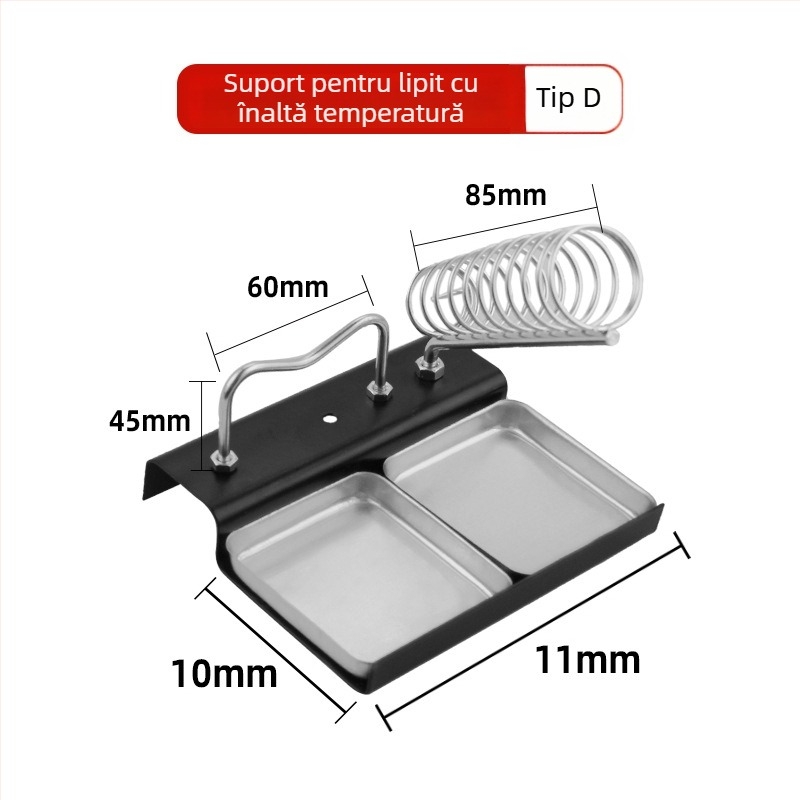 Suport metalic pentru fier de lipit cu gaură Ø33 mm și canelură de 85 mm – Mingmen Welder