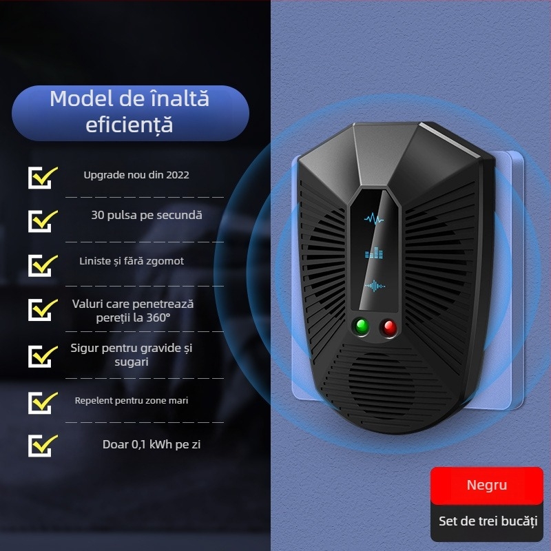 Dispozitiv ultrasonic pentru repulsia rozătoarelor, utilizare casnică, dispozitiv electronic de înaltă putere, model 818ML, 220V