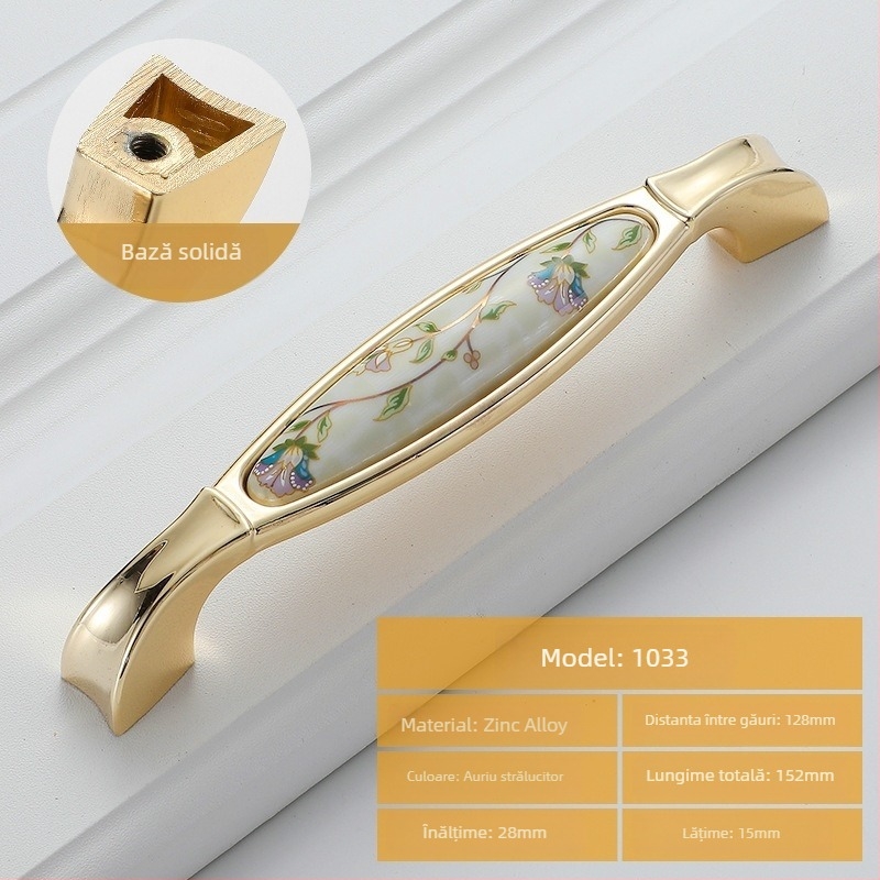 Mâner pentru ușă de garderobă/dulap, aliaj de zinc, finisaj electropolizat, montaj cu distanța dintre găuri reglabilă, modele 1098, 1033, 1811, 1108, 1015, 1501