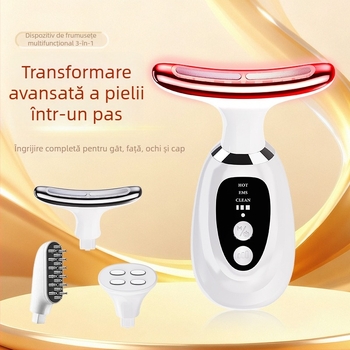 Dicai MR10 Dispozitiv de înfrumusețare a gâtului: ridicare și fermitate, reducerea ridurilor, rejuvenare a pielii; masaj trei în unu cu lumină fotonă și mod pentru ochi