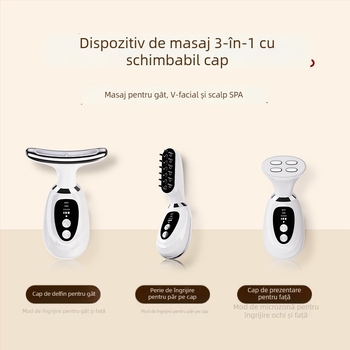 Dicai MR10 Dispozitiv de înfrumusețare a gâtului: ridicare și fermitate, reducerea ridurilor, rejuvenare a pielii; masaj trei în unu cu lumină fotonă și mod pentru ochi