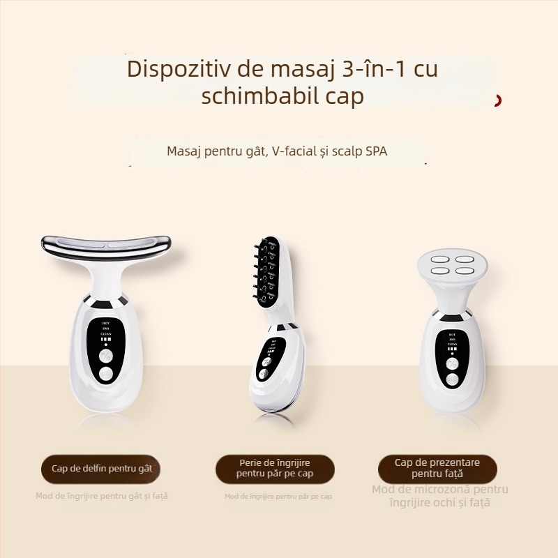 Dicai MR10 Dispozitiv de înfrumusețare a gâtului: ridicare și fermitate, reducerea ridurilor, rejuvenare a pielii; masaj trei în unu cu lumină fotonă și mod pentru ochi