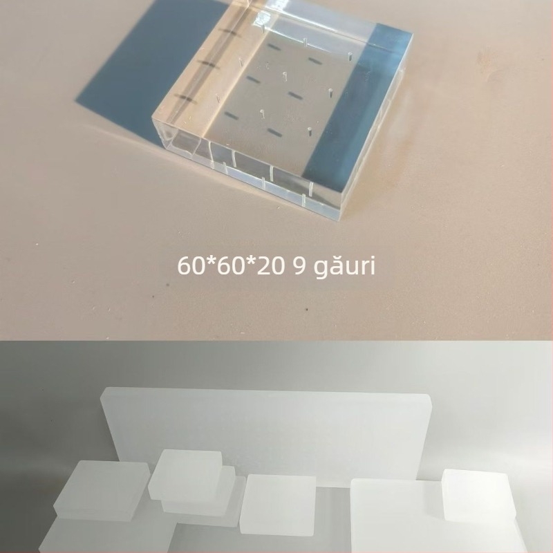 Panou perforat din acrilic cu suport din aliaj de titan pentru cercei, studuri pentru buze și inele ombilicale, display transparent pe masă, primăvară 2025