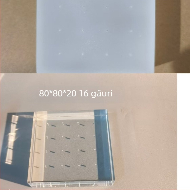 Panou perforat din acrilic cu suport din aliaj de titan pentru cercei, studuri pentru buze și inele ombilicale, display transparent pe masă, primăvară 2025