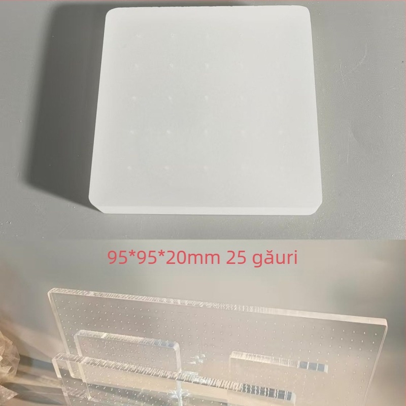 Panou perforat din acrilic cu suport din aliaj de titan pentru cercei, studuri pentru buze și inele ombilicale, display transparent pe masă, primăvară 2025