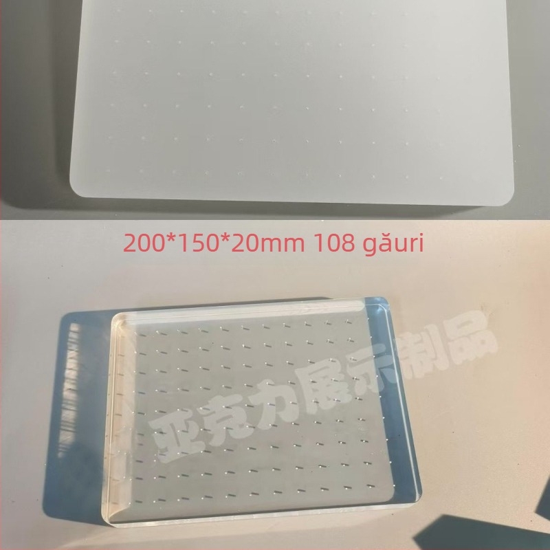 Panou perforat din acrilic cu suport din aliaj de titan pentru cercei, studuri pentru buze și inele ombilicale, display transparent pe masă, primăvară 2025