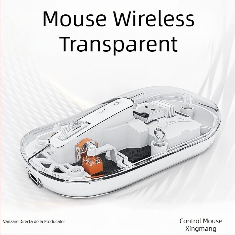 Mouse Bluetooth fără fir cu trei moduri, pentru desktop și laptop, 1600 DPI, 5 butoane, design ergonomic