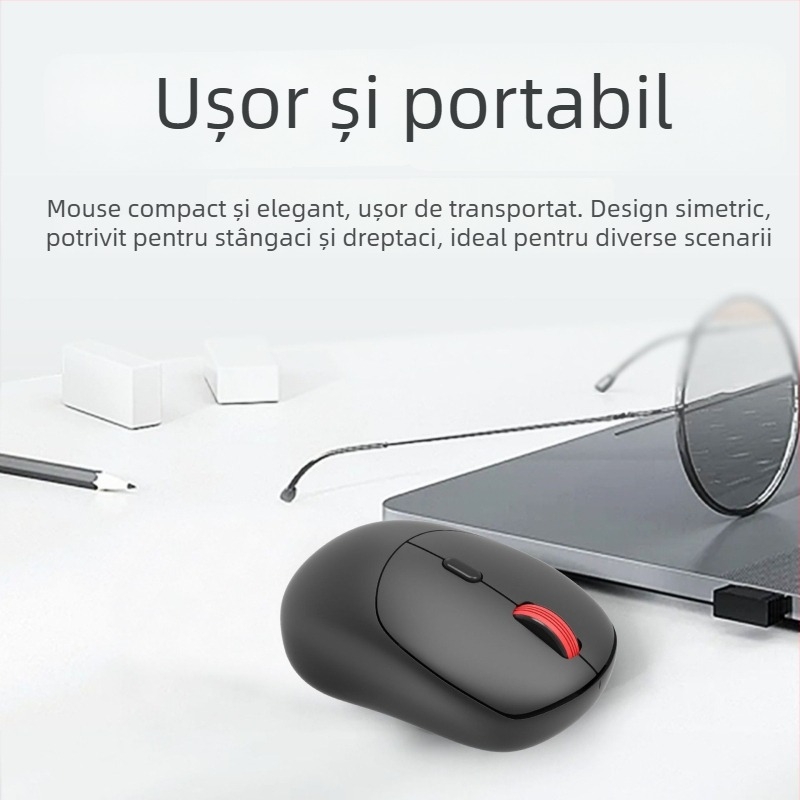 Lenovo ThinkPlus WL300 mouse optic fără fir 2.4G, 2400 DPI, 3 butoane, USB, compatibil cu PC desktop
