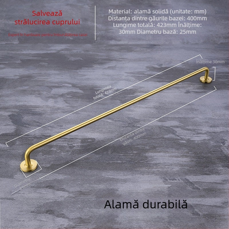 Mânere pentru ușa dulapului, model G119, alamă periată, stil modern minimalist