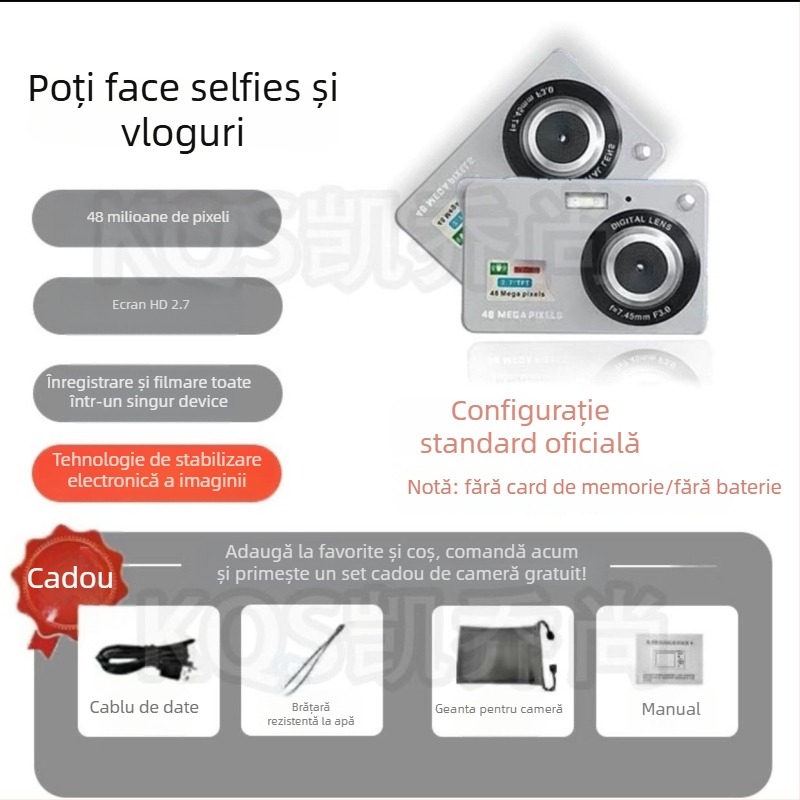 Rong Lai P20 CCD Cameră digitală: senzor 48 MP, zoom optic 8x, cameră integrată, stabilizare optică a imaginii