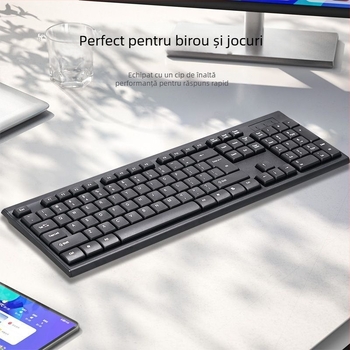 Set tastatură și mouse cu fir – tastatură mecanică, interfață USB, fără iluminare, fără suport pentru încheieturi, nu este rezistent la apă