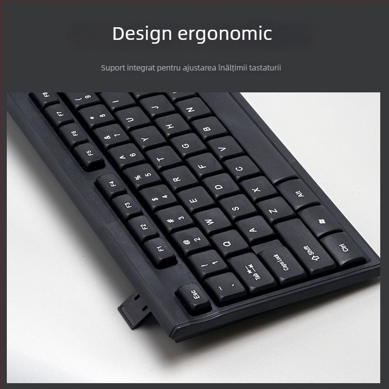 Set tastatură și mouse cu fir – tastatură mecanică, interfață USB, fără iluminare, fără suport pentru încheieturi, nu este rezistent la apă