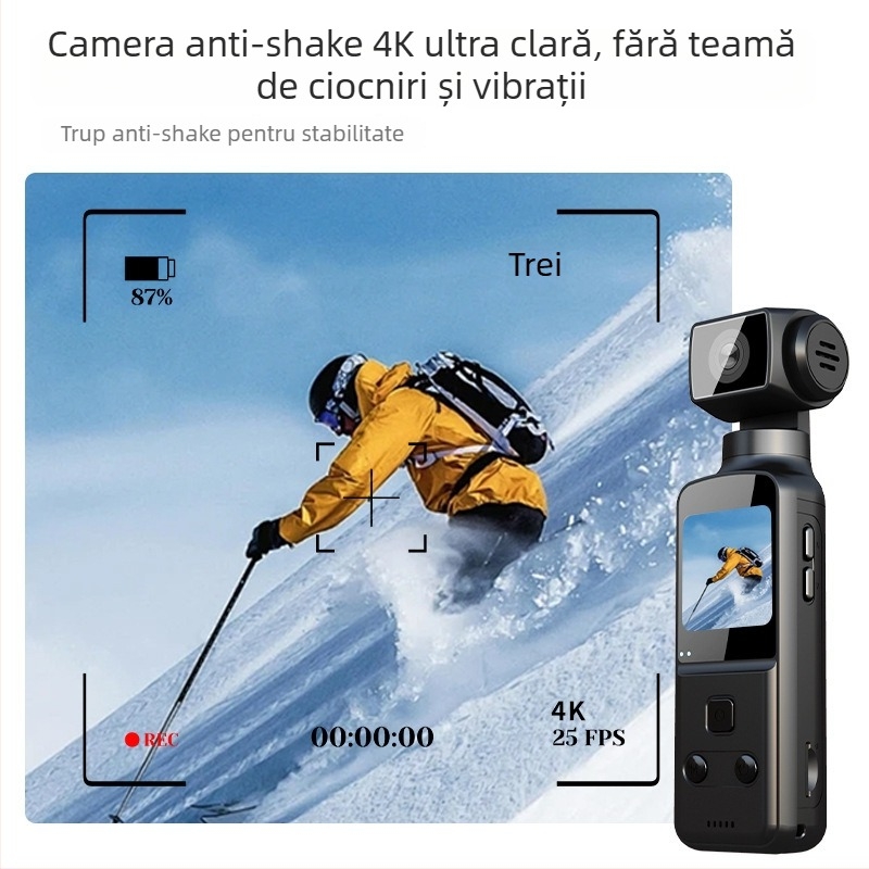 Cameră sport portabilă 4K cu rotație de 270°, stabilizare, card TF, model K1