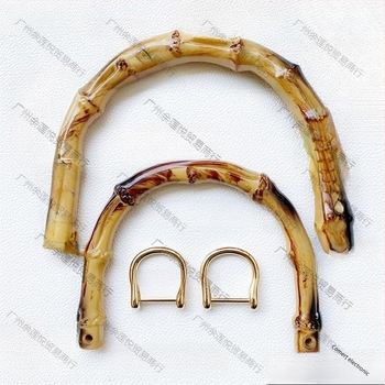 Mâner împletit pentru geantă din plastic, cu aspect bambus, DIY
