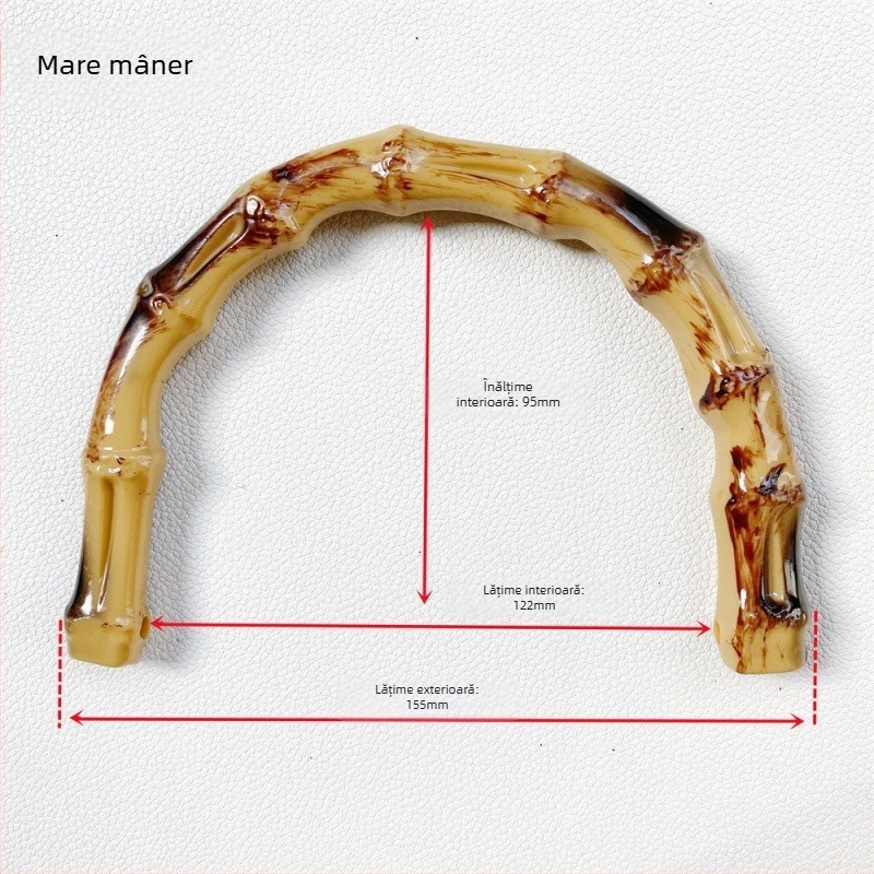 Mâner împletit pentru geantă din plastic, cu aspect bambus, DIY