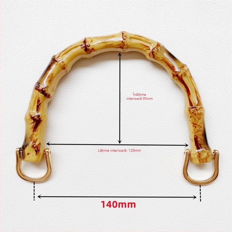 Mâner împletit pentru geantă din plastic, cu aspect bambus, DIY