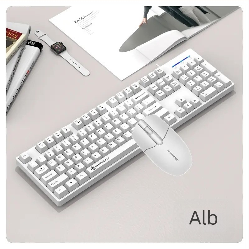 Set tastatură și mouse K600, Eighteen cycles, tastatură cu membrană 104 taste, USB cablat, corp ABS, cablu 1,5 m