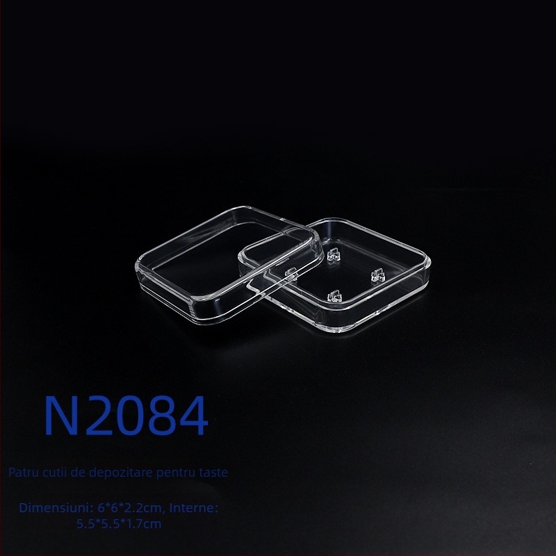 Tester de switchuri pentru tastatură, din PC cristal transparent, arbore mecanic verde, suport 4+ dispozitive și cutie personalizabilă pentru capacele de taste