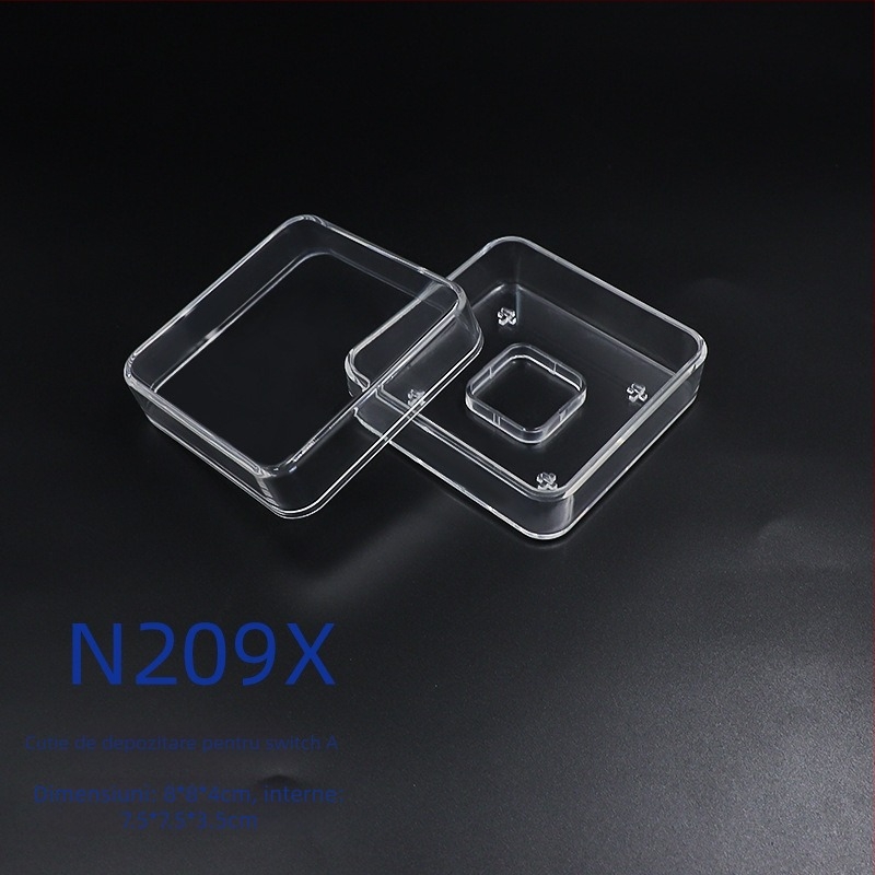 Tester de switchuri pentru tastatură, din PC cristal transparent, arbore mecanic verde, suport 4+ dispozitive și cutie personalizabilă pentru capacele de taste