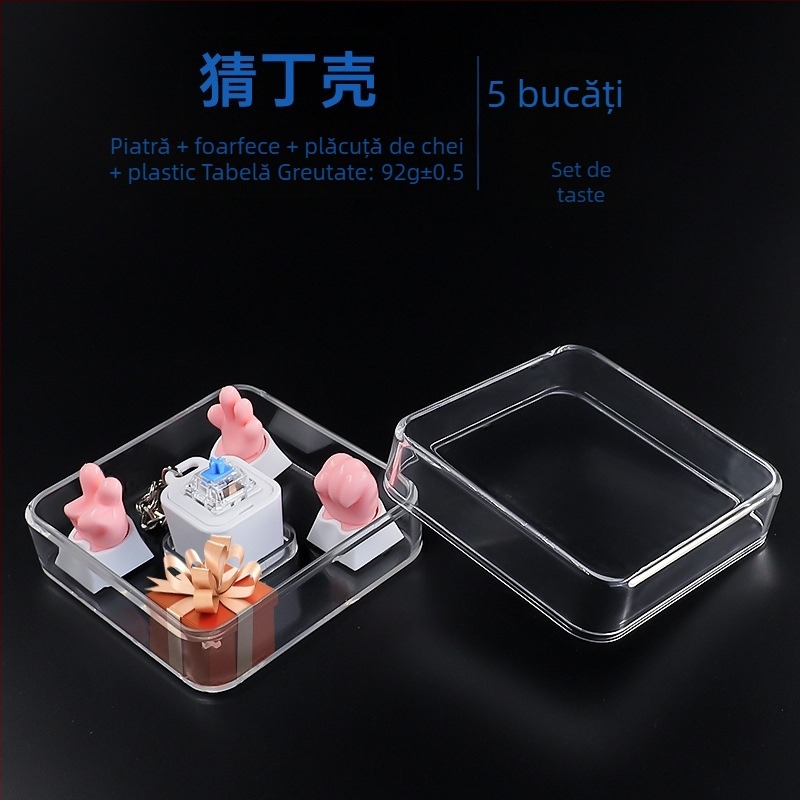 Tester de switchuri pentru tastatură, din PC cristal transparent, arbore mecanic verde, suport 4+ dispozitive și cutie personalizabilă pentru capacele de taste