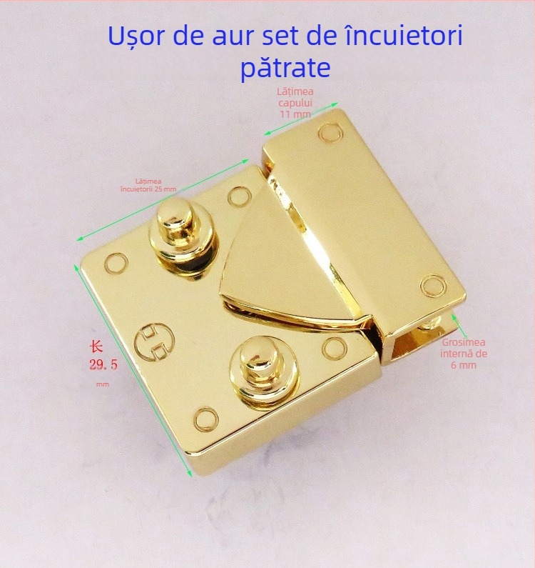 Shrimp button hardware metal pentru genți – încuietoare cu răsucire, inel lung pentru curea, pentru genți din piele naturală