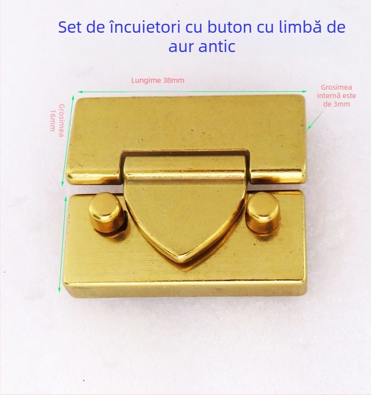 Shrimp button hardware metal pentru genți – încuietoare cu răsucire, inel lung pentru curea, pentru genți din piele naturală
