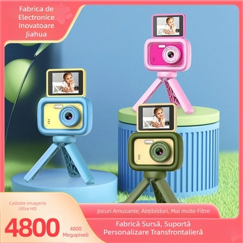 Camera digitală pentru copii cu ecran rabatabil 180°, senzor 1.0 MP, zoom optic 4x, zoom digital 4x, LCD de 2,4 inch