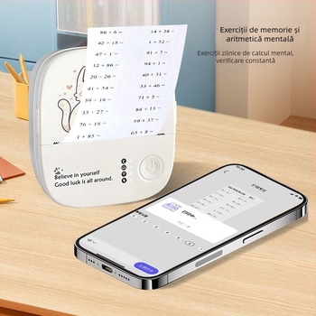 Mini imprimantă pentru autocolante cu pisică – imprimantă termică portabilă Bluetooth, lățimea de imprimare 5,7 cm, 1 rol hârtie, alimentare 3,7V, compatibilă cu iOS și Android